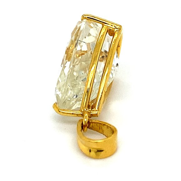 Kunzite 21.25ct Solid 18K Yellow Gold Pendant - Picture 7 of 8